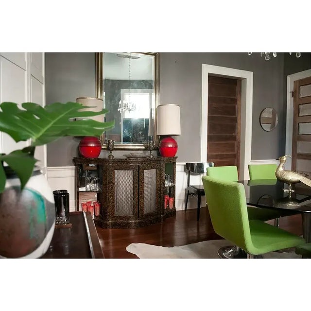 This 1970s Mastercraft cabinet features a lacquered faux tortoise shell finish and design details commonly associated with...