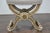 Early 20th Century French Empire Style Curule Stool with Gilded Accents and Linen Upholstery For Sale - Image 5 of 12