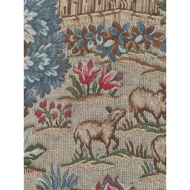 Textile Vintage Medieval French Aubusson Style Jacquard Tapestry, 1950s For Sale - Image 7 of 18
