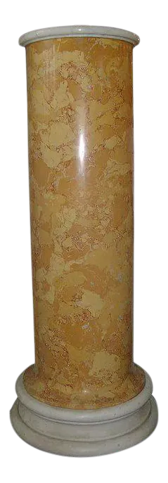 19th Century Italian Regency Scagliola Siena Marble Column Bust or Bronze Statue