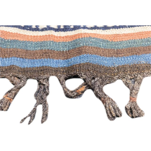 Orange Fine Antique Persian Qashqai Kilim Rug 5'5'' X 8'2'' For Sale - Image 8 of 12