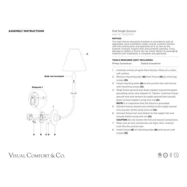 Visual Comfort Thomas O'Brien for Visual Comfort Signature Piaf Single Sconce in Antique Gild with Linen Shade For Sale - Image 4 of 5