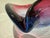 Mid-Century Modern Vintage Murano Style Sommerso Art Glass Freeform Bowl Pink Purple Blue MCM For Sale - Image 3 of 7