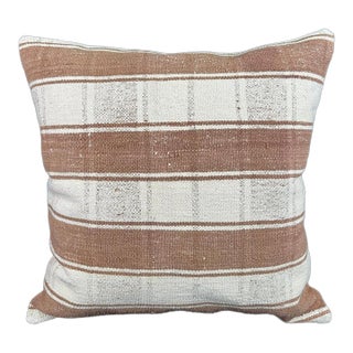 Turkish Hemp Pillow Cushion Natural Beige Brown Pillow Cushion Cover 24"x24" For Sale