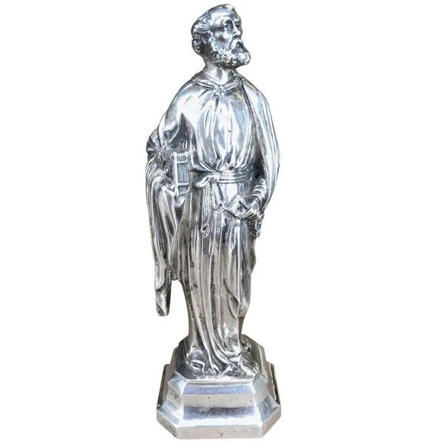 19th Century German Silver Ecclesiastical Figure of Sankt Peter For Sale - Image 11 of 11