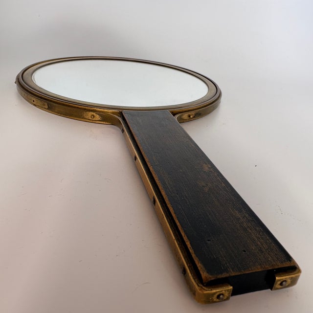 Vintage Art Deco Hand Mirror by Ivar Ålenius Björk for Ystad-Metall, 1930 For Sale - Image 3 of 9