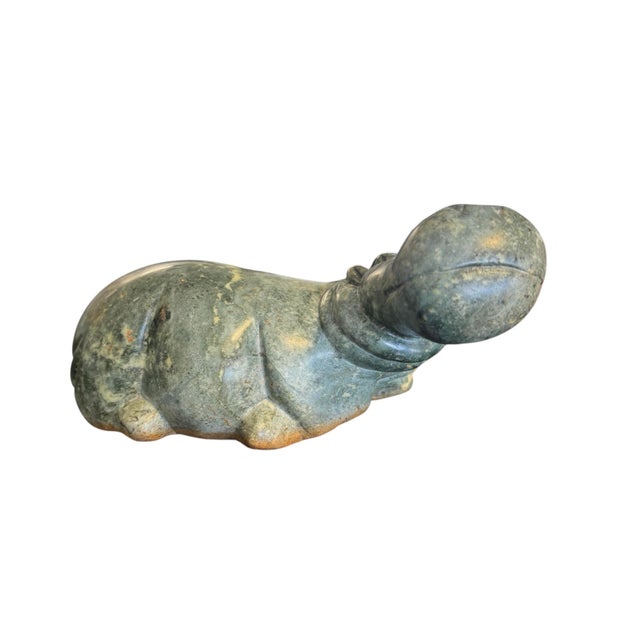 Unique vintage caved stone hippopotamus sculpture. This piece came from a Charleston, SC estate known for their unique and...