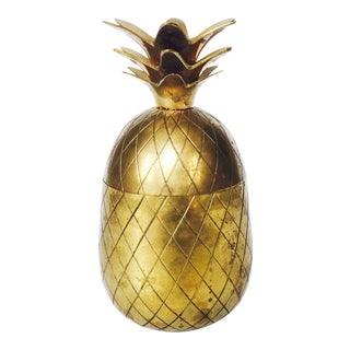 Vintage Large Brass Pineapple Box Candle Holder