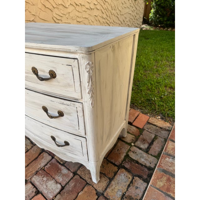 Wood Distressed White French Chests - A Pair For Sale - Image 7 of 10