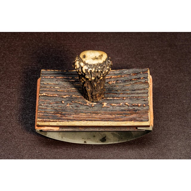 19th Century Rustic Victorian Hunting Trophy Antique Antler Desk Set Paperweight Blotter For Sale - Image 5 of 14