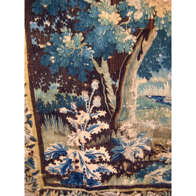 Early 18th Century French Aubusson Verdure Landscape and Royal Crown For Sale - Image 6 of 18
