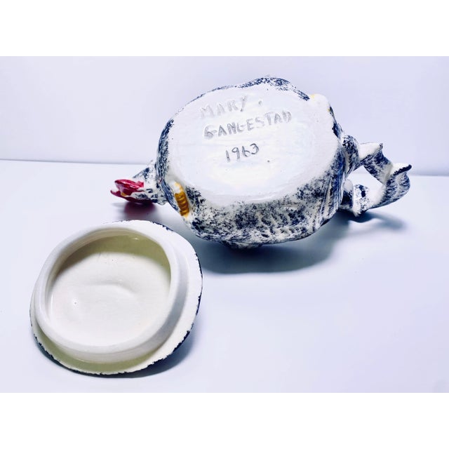 Antique White Ceramic Rooster Teapot, Made in 1963 For Sale In Atlanta - Image 6 of 9