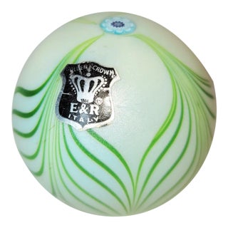 1970s Blown Glass Paperweight by Golden Crown E&r For Sale