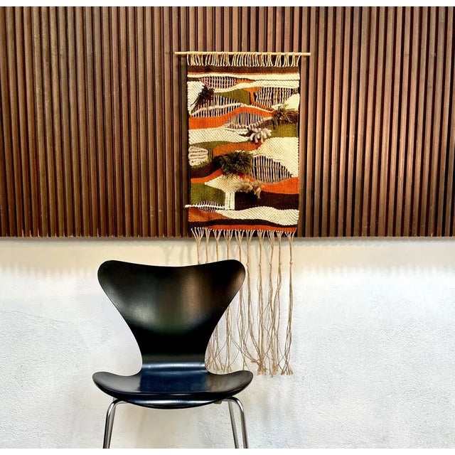 Brown Spanish Hand-Woven Macramé Wall Tapestry, 1960s For Sale - Image 8 of 10