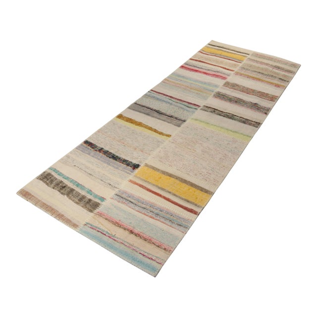 Handwoven in wool, Rug & Kilim presents a 3x8 contemporary runner from their innovative new patchwork kilim collection. On...
