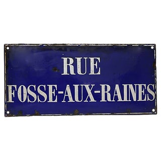 Antique Large French / Belgian Street Sign For Sale