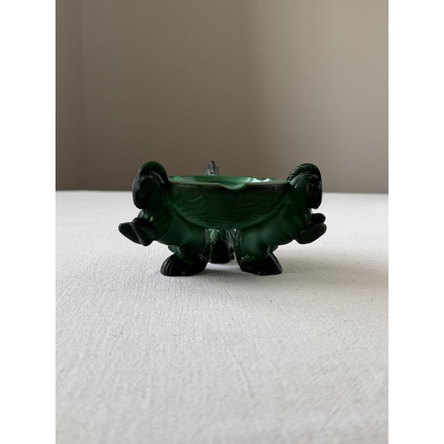 1930s Art Deco Ingrid Ashtray in Malachite Glass by Arthur Pleva for Curt Schlevogt, 1930s For Sale - Image 5 of 9