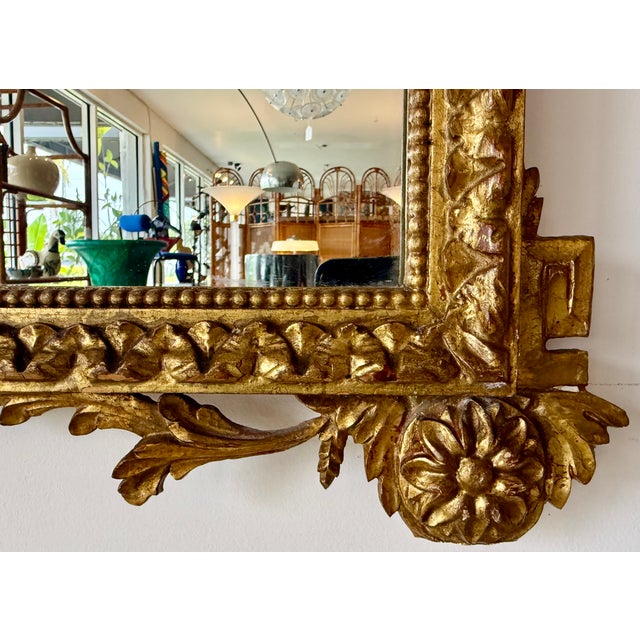 Wood Robert Adam Style British Georgian Giltwood Wall Mirror For Sale - Image 7 of 9
