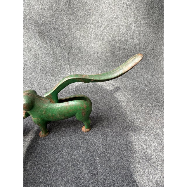 Early 20th Century Antique Green Cast Iron Dog Nutcracker For Sale - Image 5 of 18