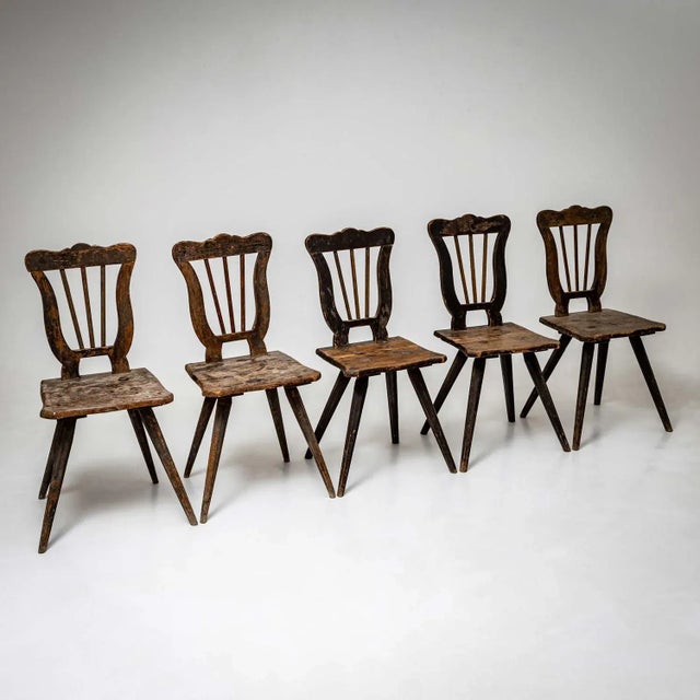 French Farmhouse Chairs, 1830s, Set of 5 For Sale - Image 9 of 9