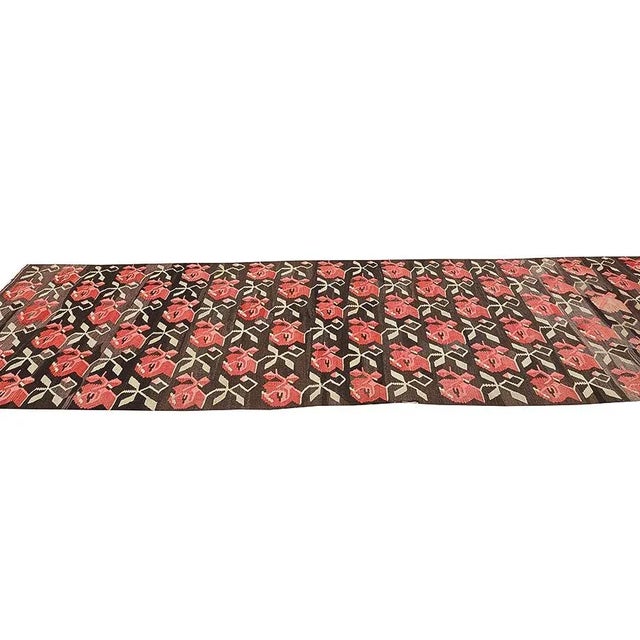 Vintage Floral Turkish Kars Kilim Rug For Sale - Image 4 of 7