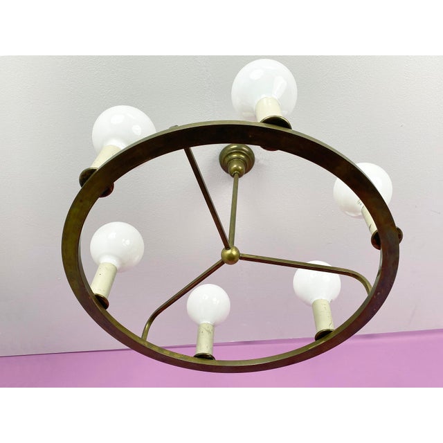 Vintage Bauhaus German Brass Ceiling Lamp, 1930s, in Very Good conditions. Designed 1920 to 1949 European Plug (up to...