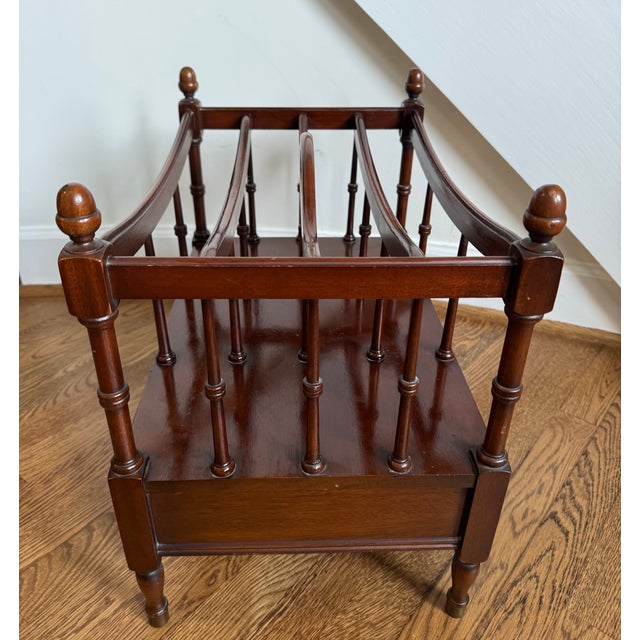 Vintage Columbia Manufacturing Co. Canterbury Book and Magazine rack Georgian style. In vintage shape with some...
