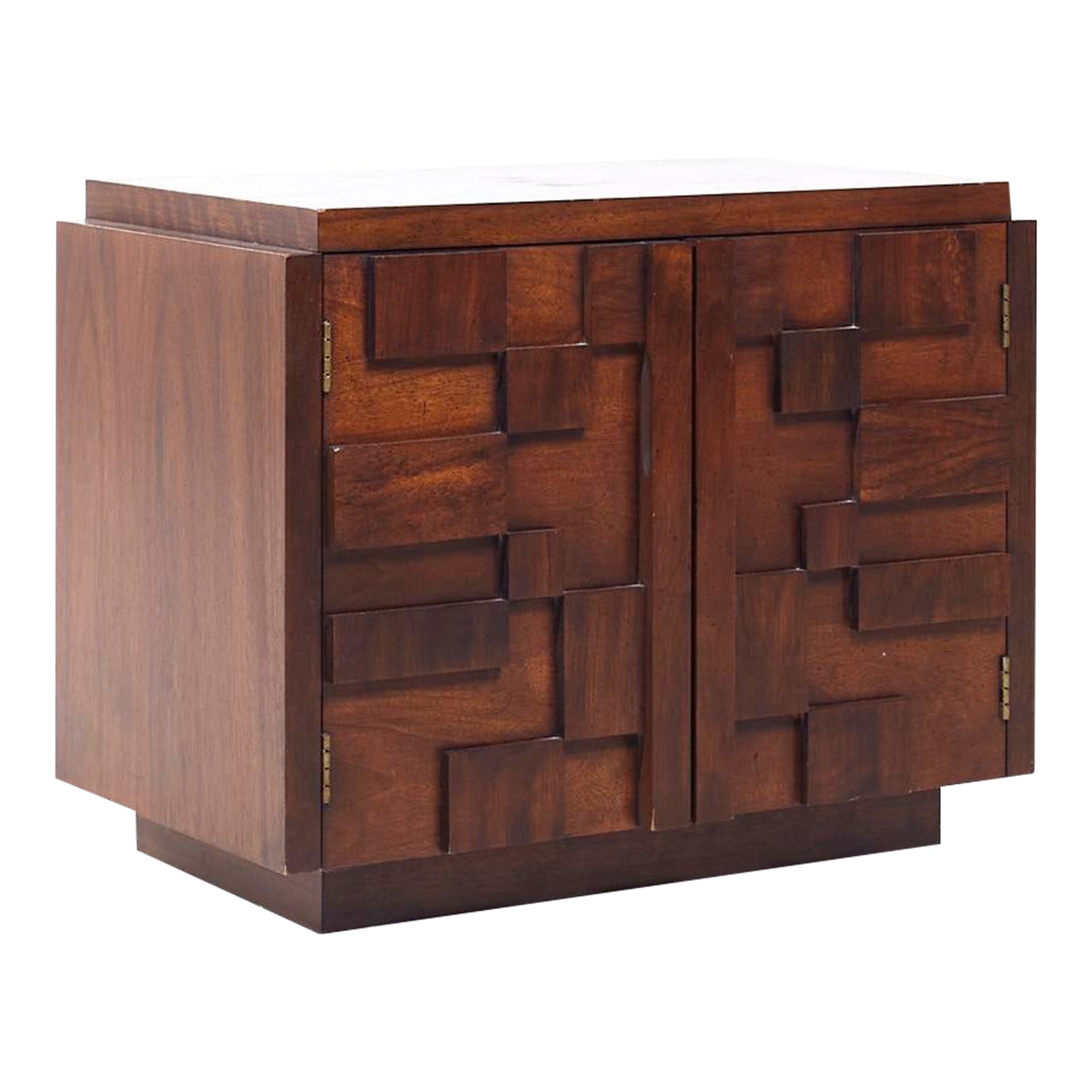 Lane Staccato Mid Century Walnut Commode Nightstand | Chairish