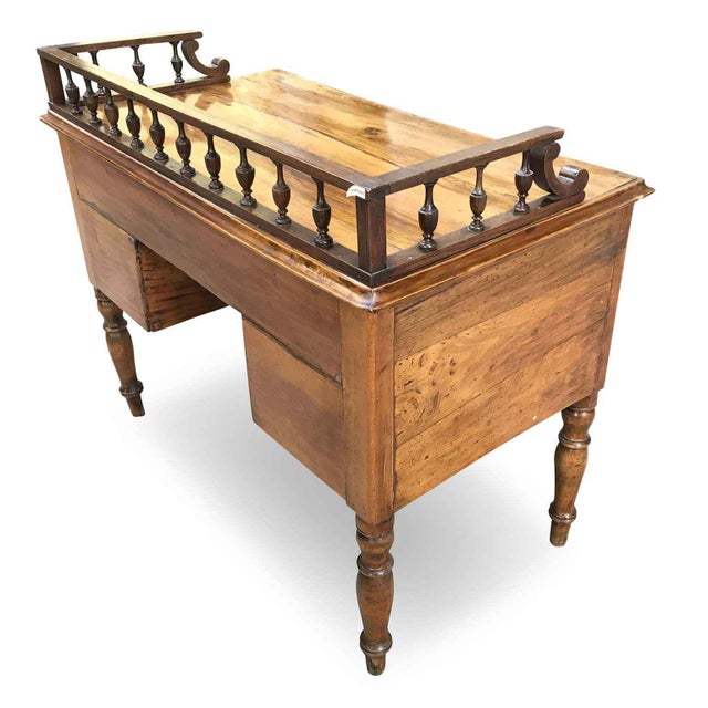 Antique Center Desk in Walnut For Sale - Image 3 of 6