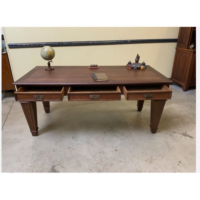 Antique Art Nouveau Desk in Oak, 1915 For Sale - Image 3 of 9