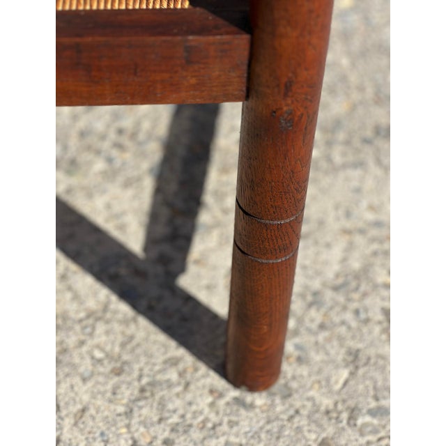 Wood French Wooden and Straw Armchairs, 1960, Set of 2 For Sale - Image 7 of 8