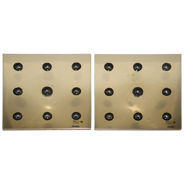 Gold Vintage Gold-Colored Ceiling Lamps from Guzzini, 1970s, Set of 2 For Sale - Image 8 of 8