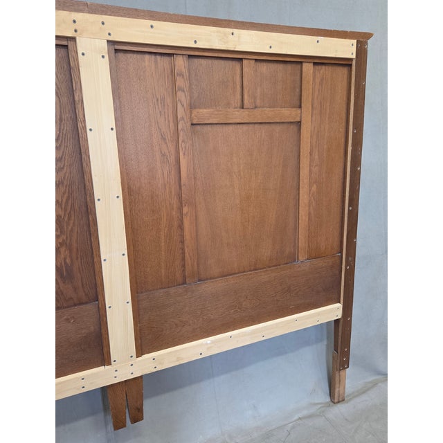 Antique Oak King Size Headboard, Arts & Crafts Style, Usa, Circa 1920 For Sale - Image 13 of 13