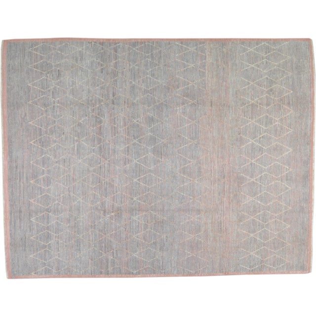 Textile Moroccan Hand Knotted Modern Rug With Natural Color Organic Wool and Soft Texture,8'2"x10'8" For Sale - Image 7 of 7