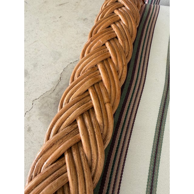 Coastal Boho Rattan Braid Lounge Chair & Ottoman by Henry Link For Sale In Naples, FL - Image 6 of 12