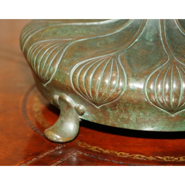 Antique Original Tiffany Studios Nyc O'Brien Bronze Height Adjustable Table Lamp For Sale - Image 15 of 18