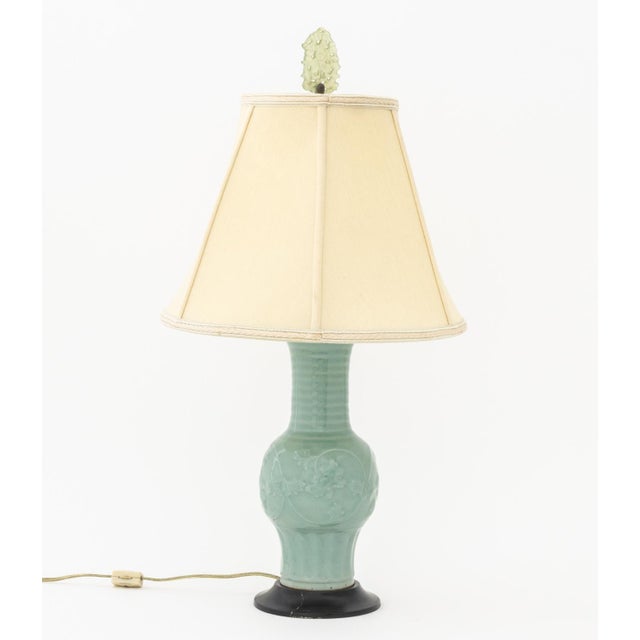 Chinese Celadon Glazed Vase Mounted as a Lamp For Sale - Image 4 of 7