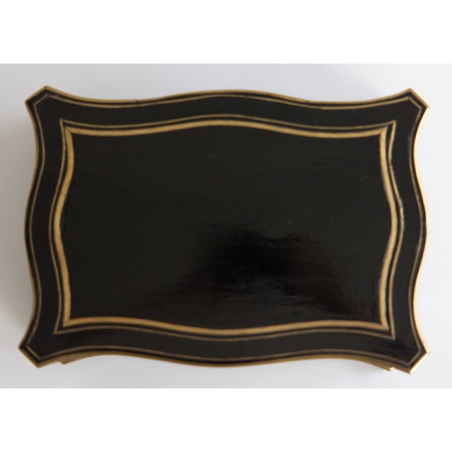 19th Century Napoleon III Vervelle Ebonized Box With Brass Inlay For Sale - Image 9 of 12