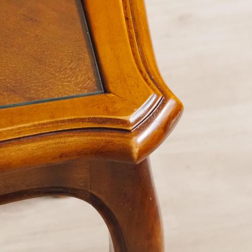 French Side Table with Glass Top For Sale - Image 3 of 12