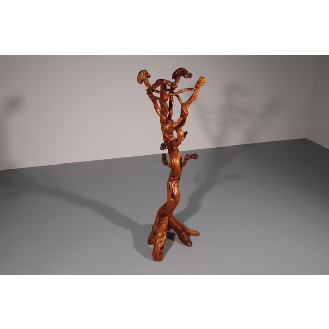 Wood Sculptural Oak Coat Rack, Italy, 1960 For Sale - Image 7 of 10