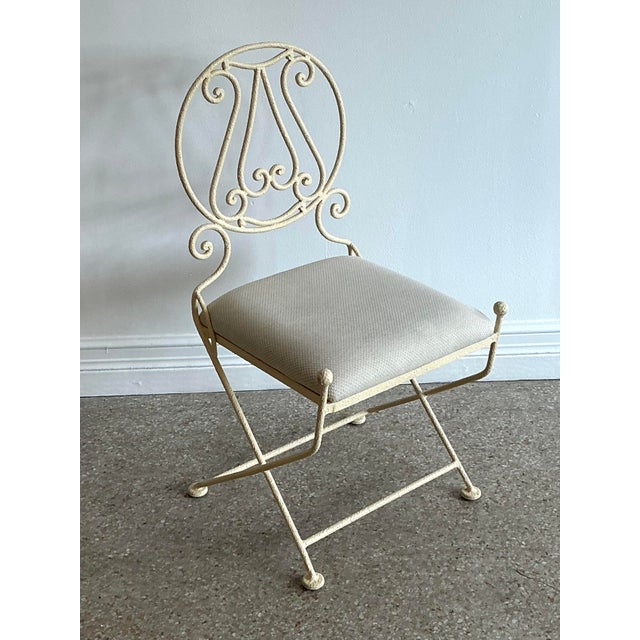 Vintage Textured Wrought Iron Chair For Sale In West Palm - Image 6 of 12