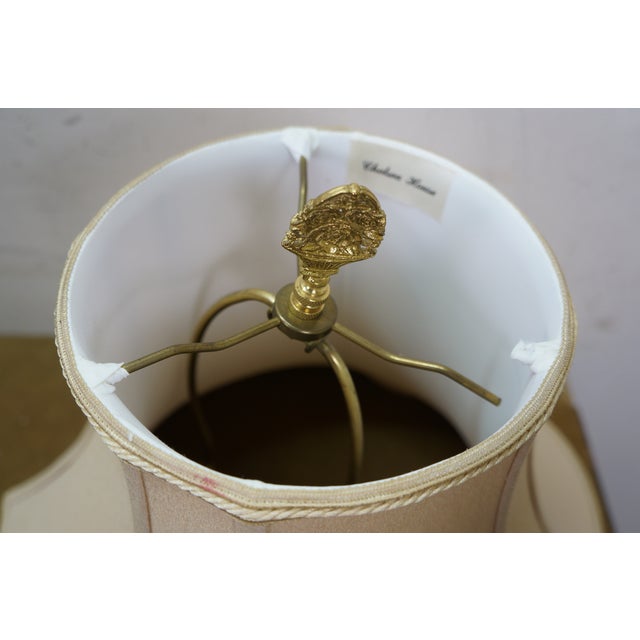 Late 20th Century Chelsea House Neoclassical Black Tole Painted Trophy Urn Table Lamps 32" - a Pair For Sale - Image 12 of 16