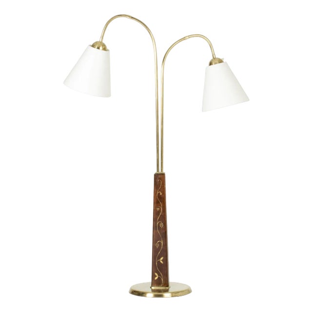 Scandinavian Modern Floor Lamp by Tor Wolfenstein, 1940s For Sale