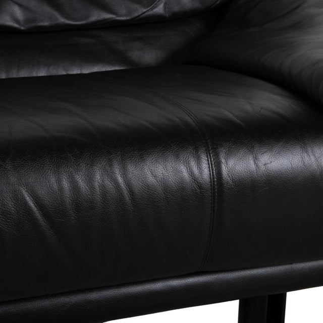 Black Alanda 3-Seater Sofa in Black Leather by Paolo Piva for B&b Italia / C&b Italia For Sale - Image 8 of 17