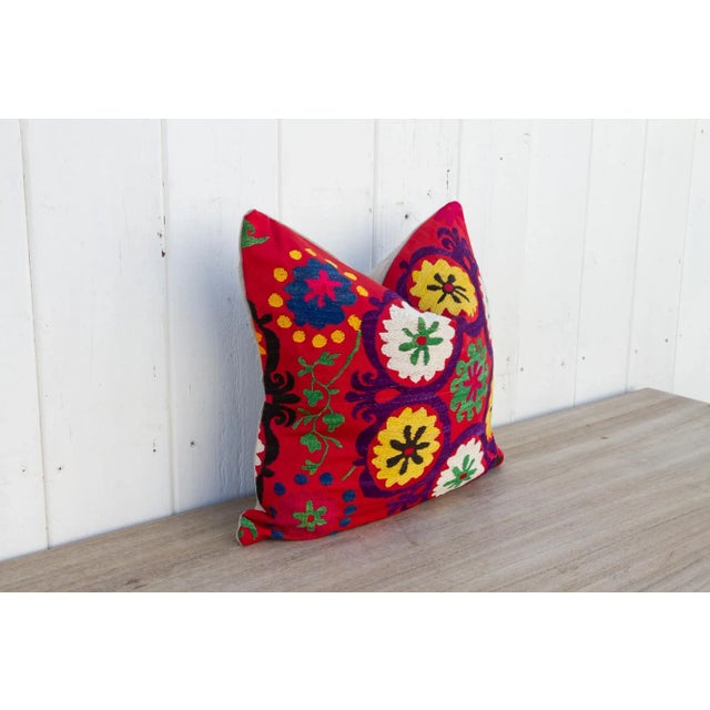 Veeda Vintage Suzani Square Pillow For Sale - Image 4 of 9