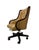 Traditional Traditional Tufted Executive Chair in Beige Faux Leather & Dark Wood For Sale - Image 3 of 3