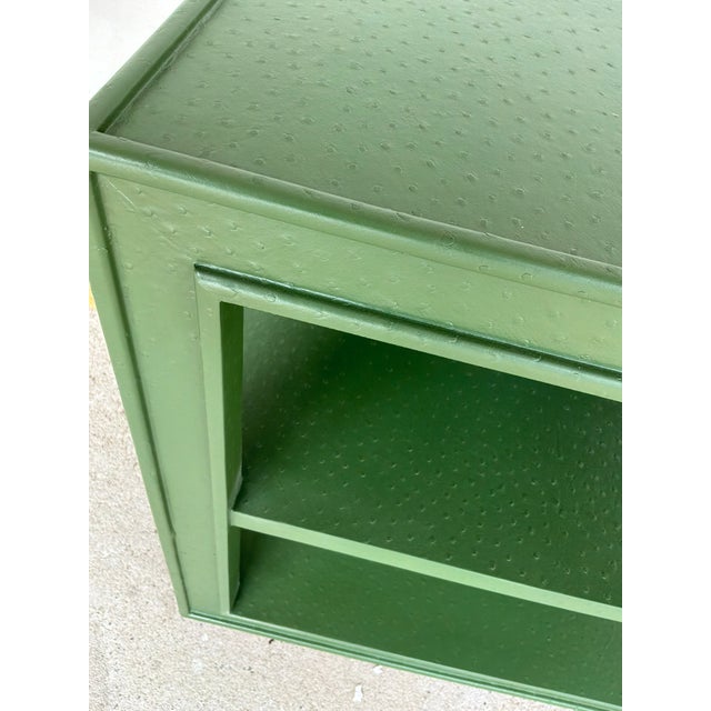 2020s Made Goods Modern Green Faux Ostrich Adeen Side Table For Sale - Image 5 of 5