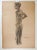 Mid-Century Modern Vintage 1950s Charles Normann Male Charcoal Drawing For Sale - Image 3 of 5