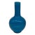 Chinese Peacock Blue Monochrome Bottle Form Vase 14" For Sale