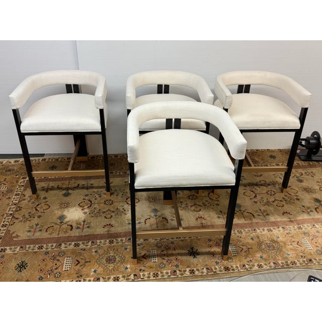 Contemporary Worlds Away Cruise Counter Stools, Set of Four For Sale - Image 3 of 12